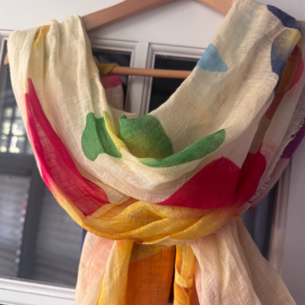 Eredi Chiarini Linen Floral Multicolor Scarf